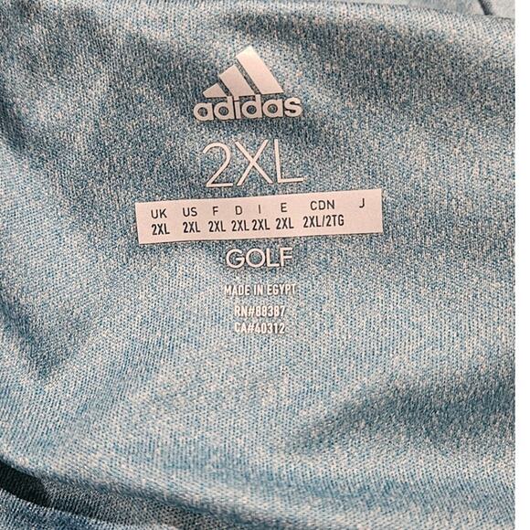 Adidas Men's 2XL Blue Striped Performance Golf Polo Shirt‎ - Picture 4 of 6